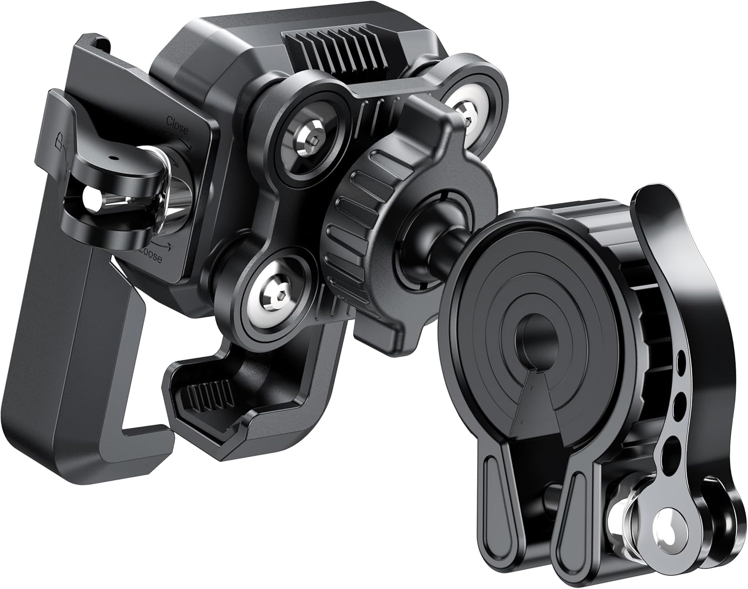 Motorcycle-Phone-Mount & Bike Phone Holder - Durable Phone Holder for Bike and Motorcycle, Bicycle Phone Mount, Fits All Smartphones (Black)