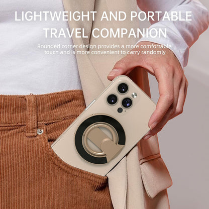 Magnetic-Phone-Ring-Holder with Dual Rings, Compatible with iPhone 17/16/15/14/13/12, Multifunctional Stand for Office, Gym, Kitchen & All Metal Surfaces, Finger Loop Grip (Desert Gold)