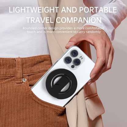 RESPECTED BRO-Magnetic-Phone-Ring-Holder with Dual Rings, Compatible with iPhone 17/16/15/14/13/12, Multifunctional Stand for Desk, Office, Gym, Kitchen & All Metal Surfaces, Finger Loop Grip (Black)