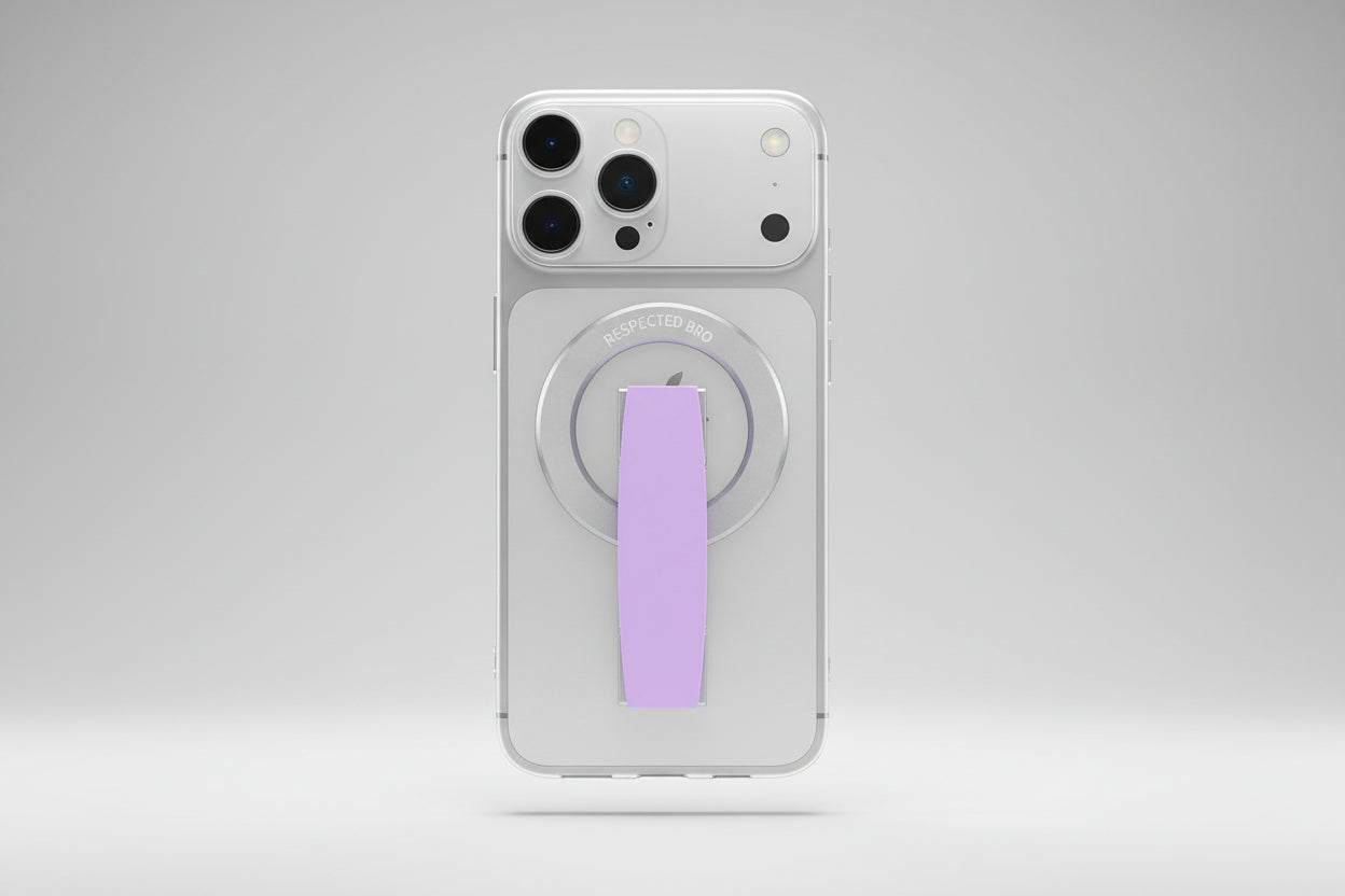 Respectbro™ MagGrip Lite Magnetic Phone Grip, Stand & Finger Strap