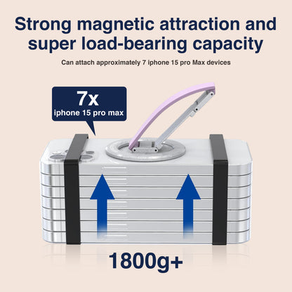 Support magnétique pour téléphone, anneau de maintien magnétique avec dragonne en silicone, compatible avec iPhone 17/16/15/14/13/12, Android et autres (violet) 
