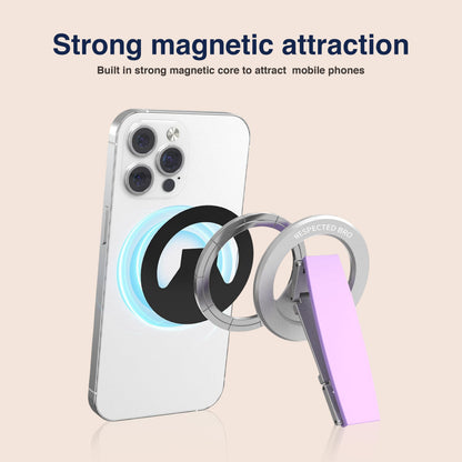 Support magnétique pour téléphone, anneau de maintien magnétique avec dragonne en silicone, compatible avec iPhone 17/16/15/14/13/12, Android et autres (violet) 