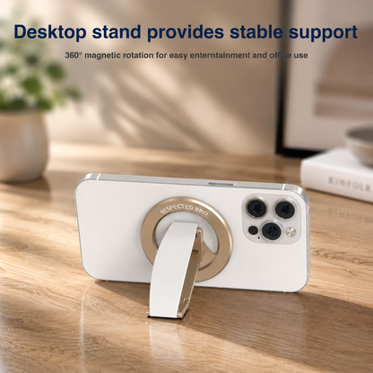 Support magnétique pour téléphone, anneau de maintien magnétique avec dragonne en silicone, compatible avec iPhone 17/16/15/14/13/12, Android et autres (blanc) 