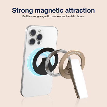 Support magnétique pour téléphone, anneau de maintien magnétique avec dragonne en silicone, compatible avec iPhone 17/16/15/14/13/12, Android et autres (blanc) 