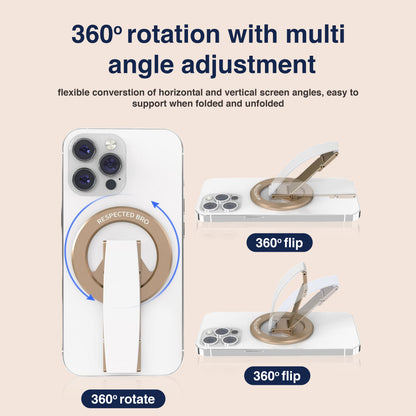 Support magnétique pour téléphone, anneau de maintien magnétique avec dragonne en silicone, compatible avec iPhone 17/16/15/14/13/12, Android et autres (blanc) 
