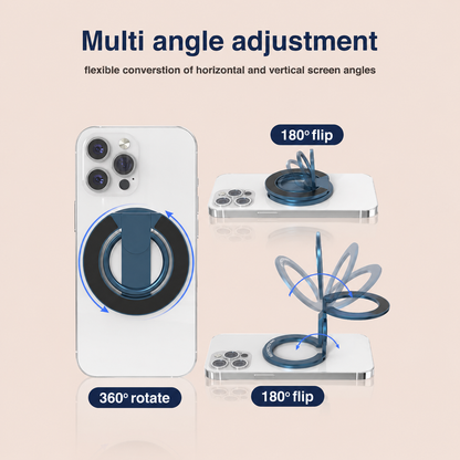 Respectbro™ Magnetic-Phone-Ring-Holder with Dual Rings (Dark Blue)