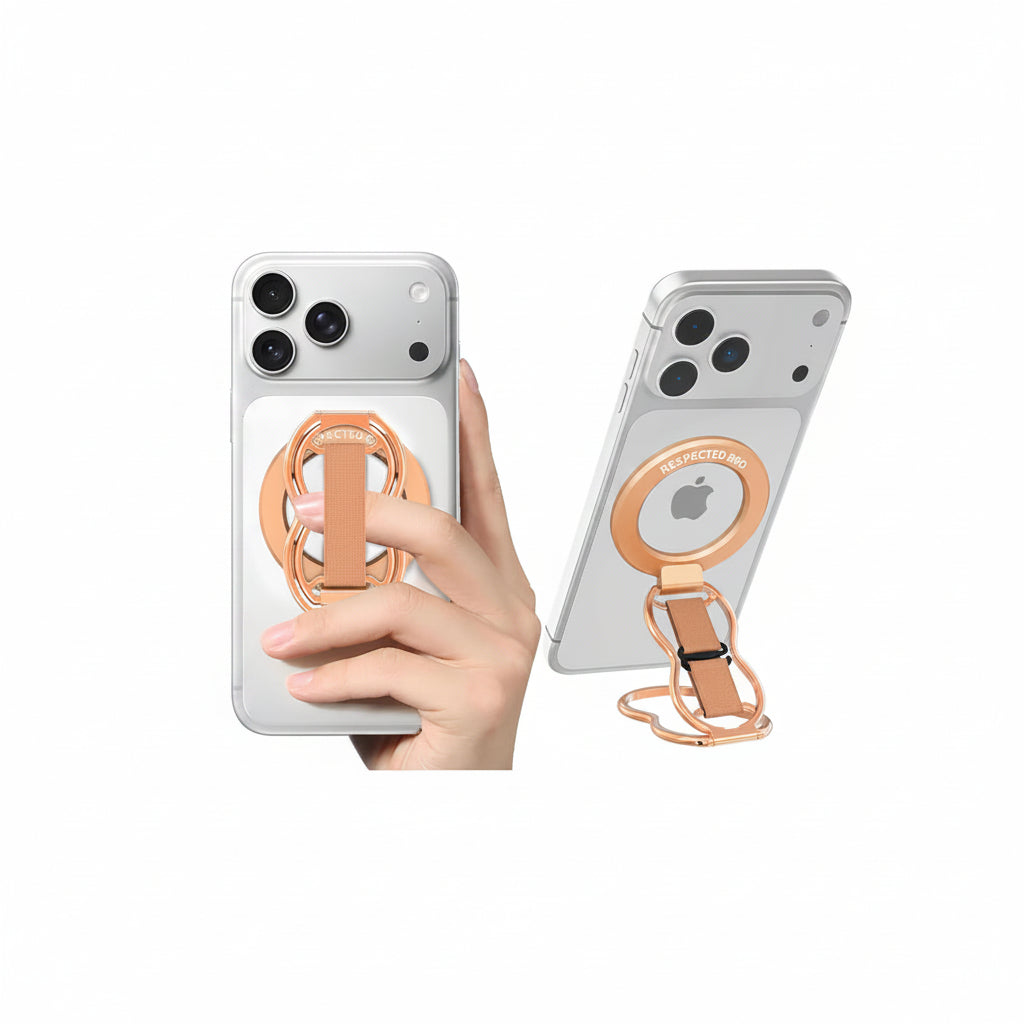 RESPECTED BRO Magnetic Phone Grip Stand with Finger Strap